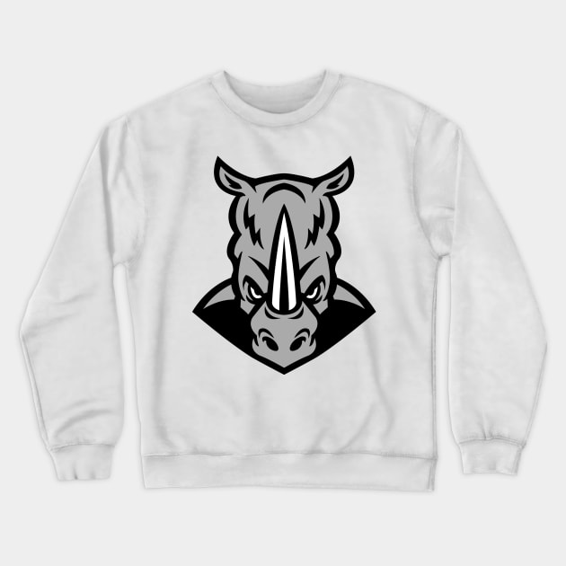 Angry Rhino Horn Face Logo Crewneck Sweatshirt by AnotherOne